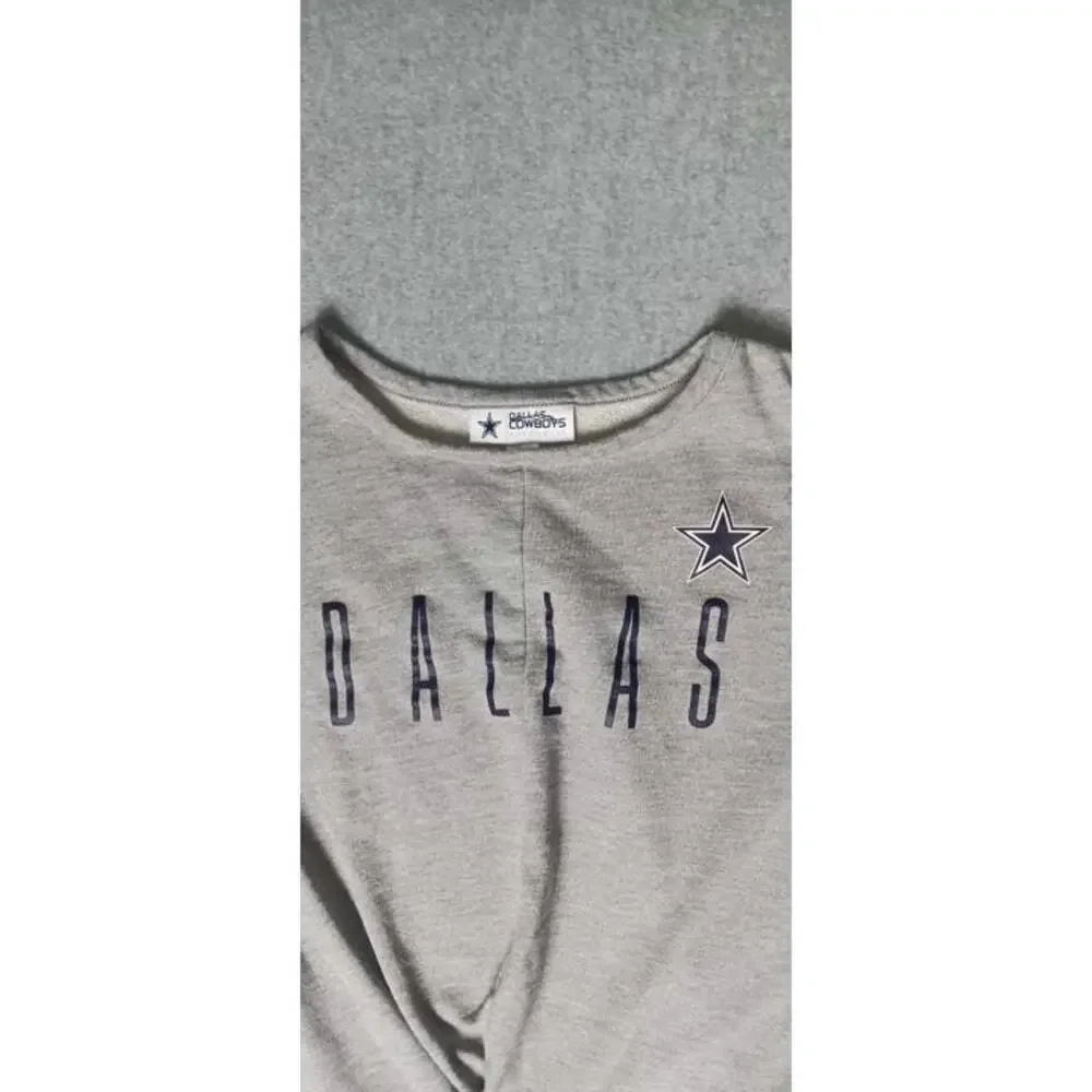 Dallas Cowboys Pulloversweater Womens Size Small Grey And Navy Blue Long Sleeve - Picture 4 of 10